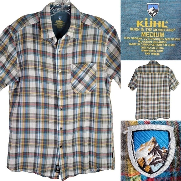 Kuhl Men’s Medium Multicolor Plaid Short Sleeve Button Up Shirt - Picture 1 of 12